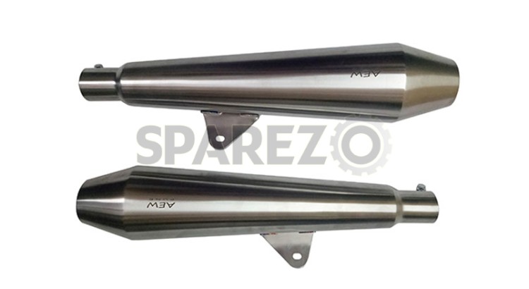 Royal Enfield Interceptor 650cc Exhaust Muffler Silencer Stainless Steel - SPAREZO